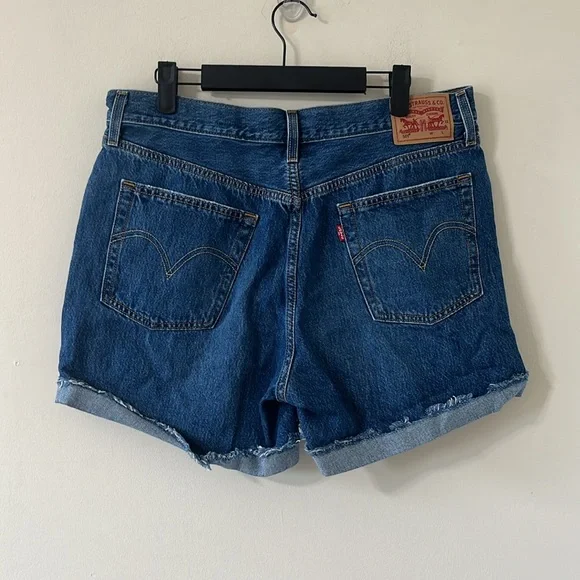 Levi’s Original Fit High-Rise 501 Dark Wash Denim Shorts Size 32 - Picture 6 of 11